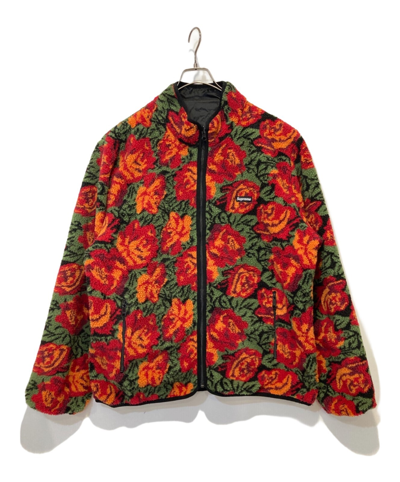Supreme Roses Sherpa Fleece Reversible Jacket Outer Red Supreme Roses Sherpa Fleece Reversible Jacket Outer Red