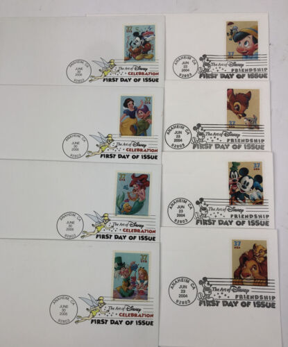 Lot of 8 Mint First Day of Issue the Art of DISNEY Celebration...