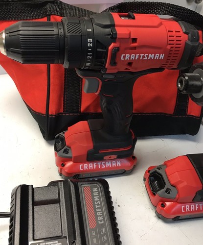 Craftsman V20 CMCK200C2 KIT/Impact Driver & Drill/2 Batteries/Charger/Perfect