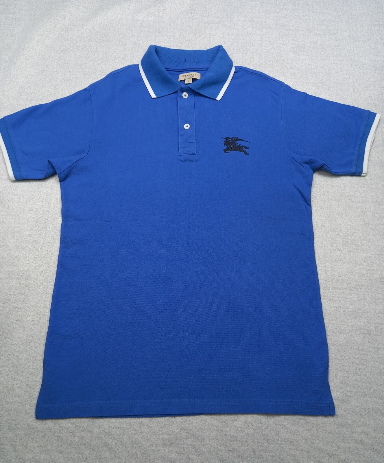 BURBERRY バーバリー ポロシャツ 青 LL 4119225A0016 美品】BURBERRY (バーバリー)ポロtシャツ - メルカリ