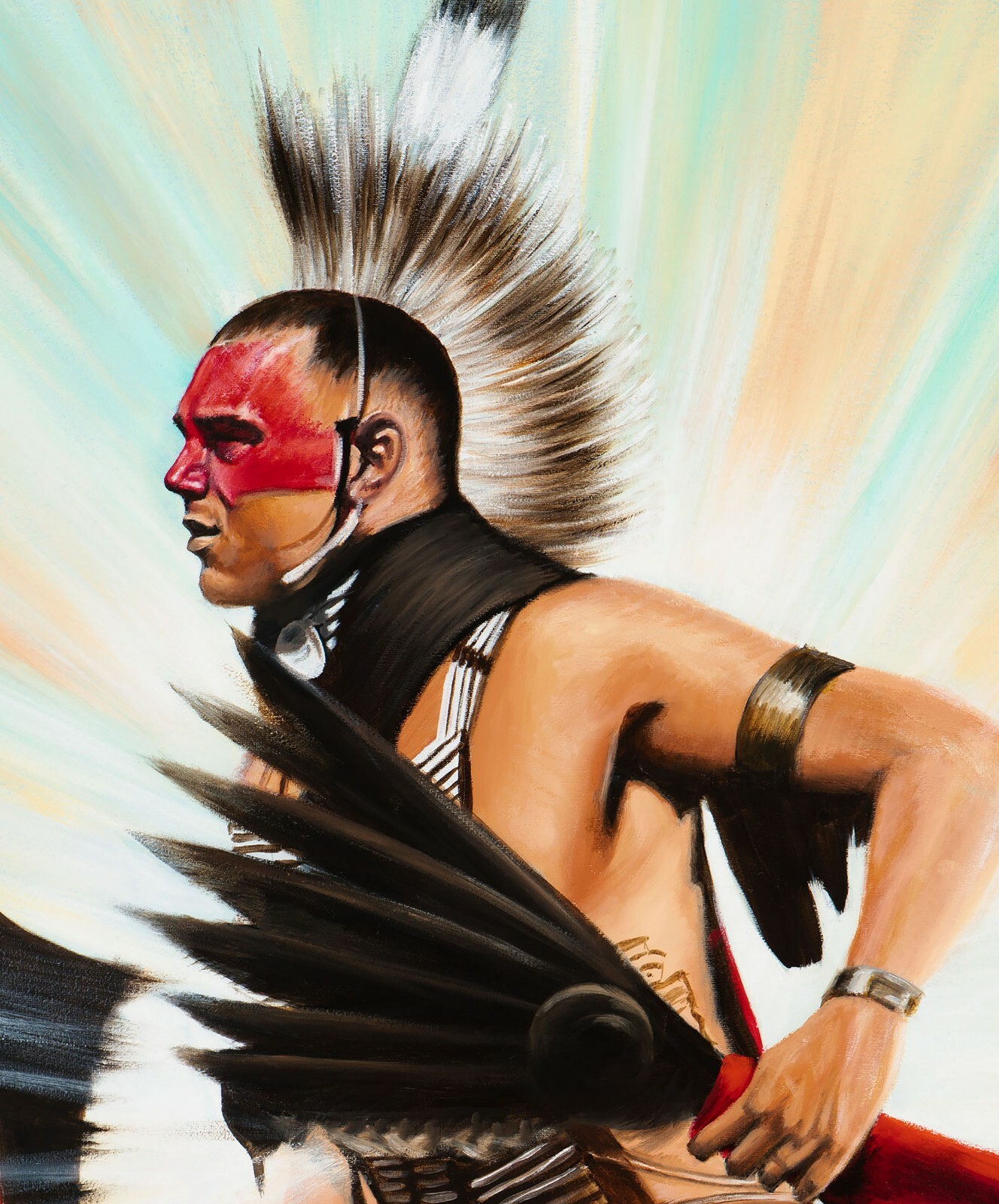 Indigenous Painting, Dancer, Wall Decor, Personalized Canvas Print