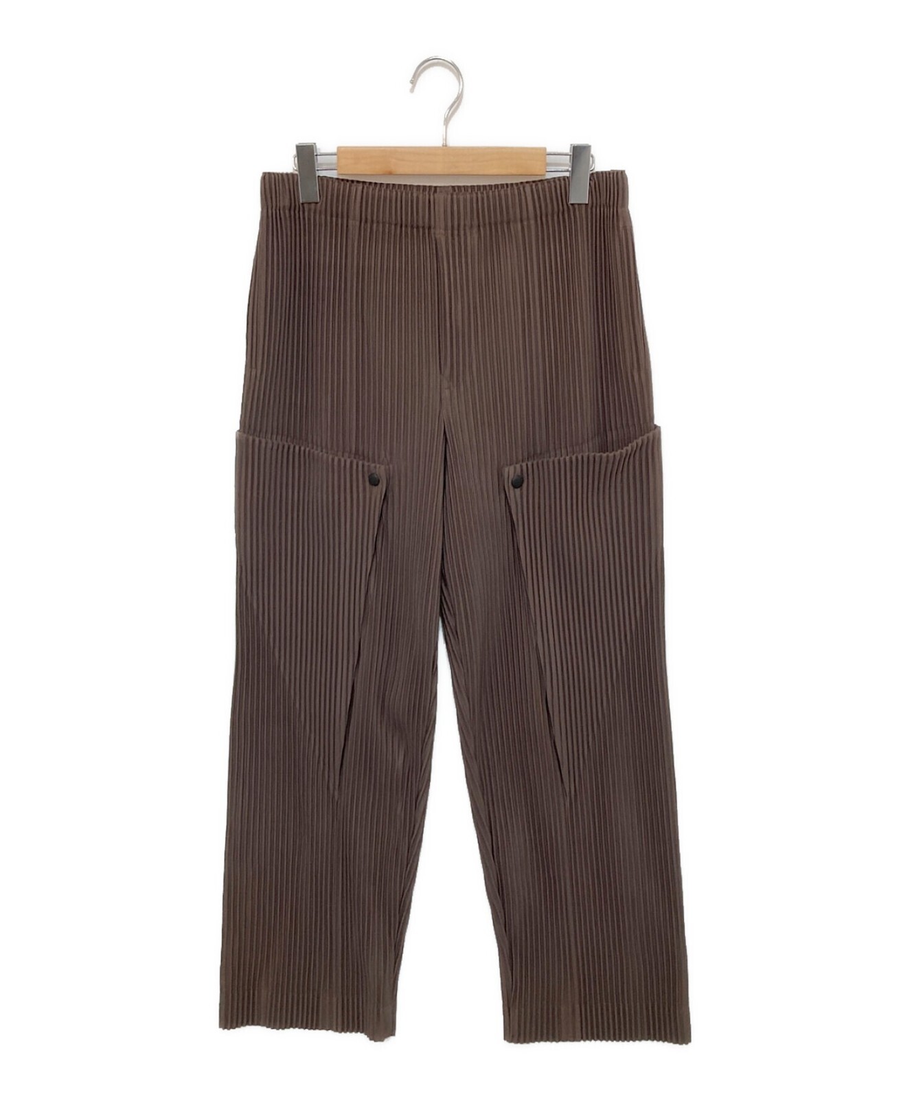 ISSEY MIYAKE Men's HOMME PLISSE UNFOLD PANTS Brown HP33JF366 ISSEY MIYAKE Men's HOMME PLISSE UNFOLD PANTS Brown HP33JF366