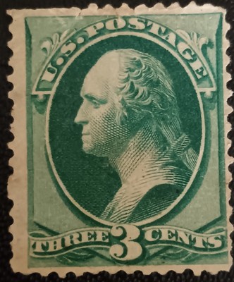 Vintage USA Stamp. Late 1800's. George Washington. 3 Cent Green. 