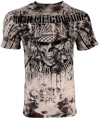 Xtreme Couture by Affliction Men's T-Shirt Fallen Horses Skull Biker