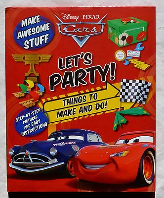 NEW HARDCOVER BOOK DISNEY PIXAR CARS ''LET'S PARTY! THINGS TO MAKE AND DO!'' FUN!!