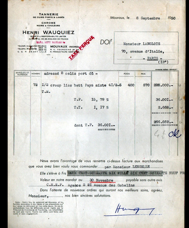 Mouvaux (59) Usine Tannerie / Cuirs 