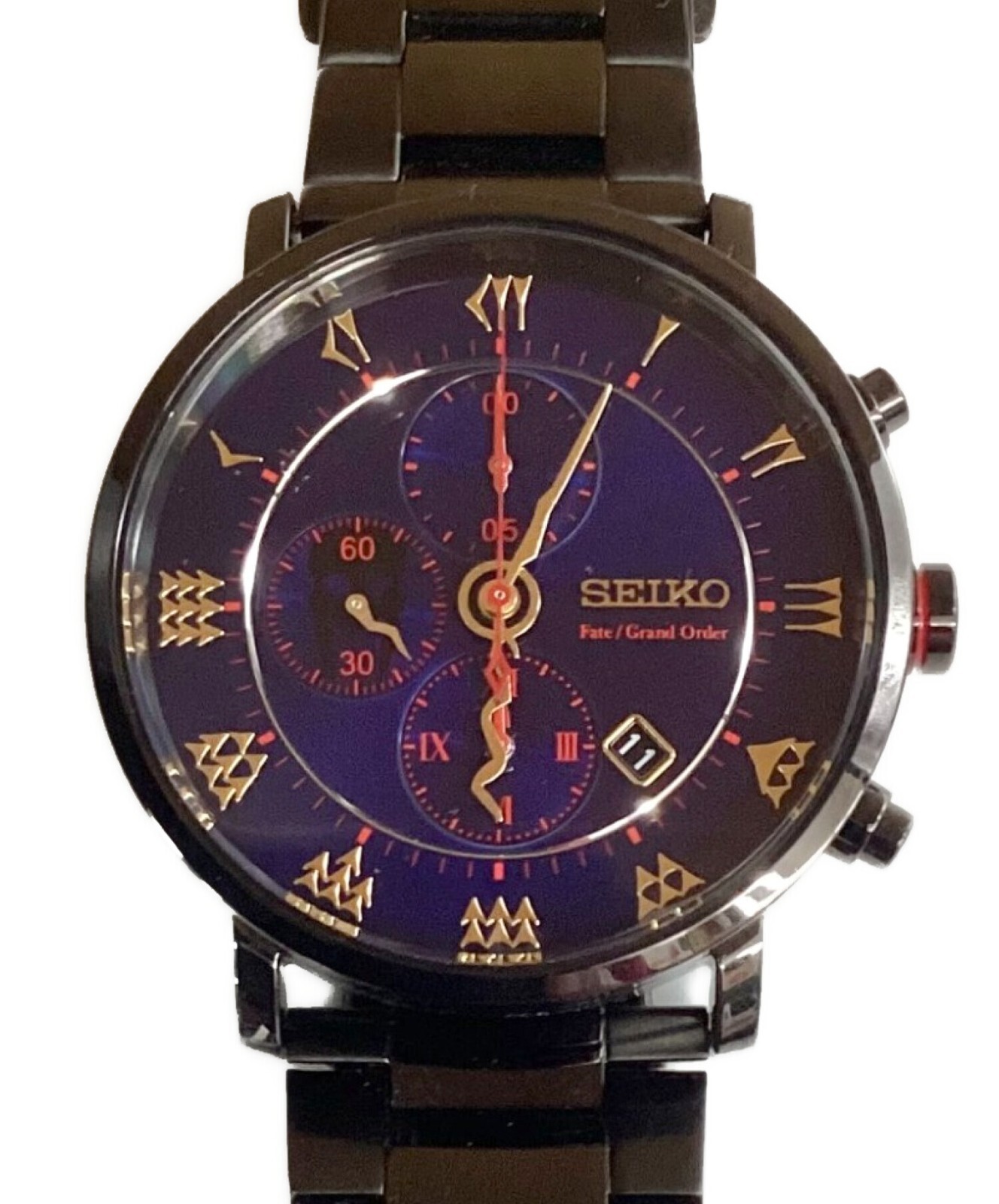 SEIKO × Fate Grand Order 7T92-HBRO Men's Watch Purple Dial