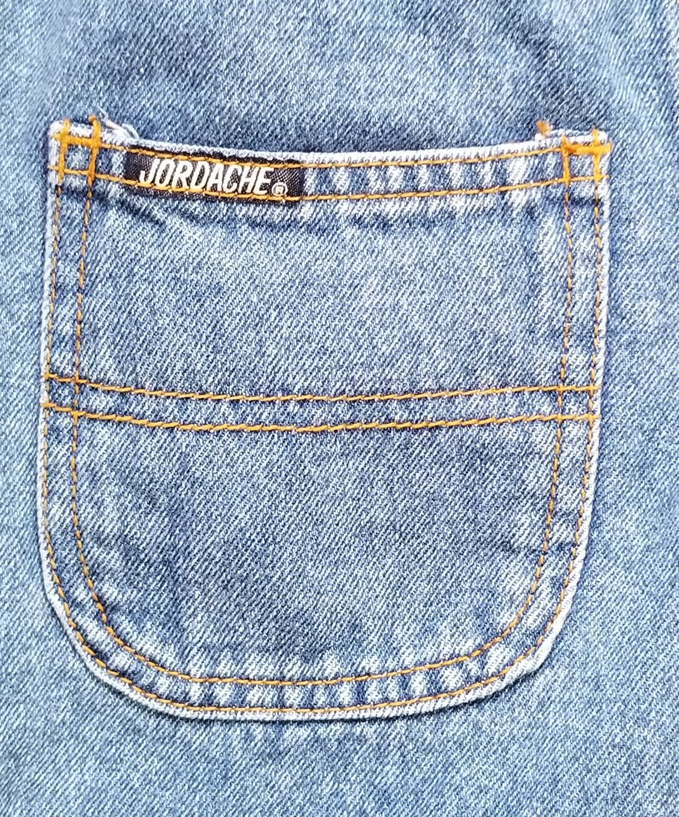 Vintage 90s Jordache Girls 12mos Denim Bib Overalls Jeans Contrast Cuffs Pockets