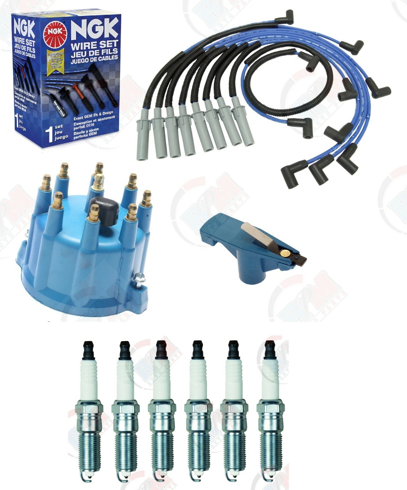 Tuneup Kit (champion Plugs) For Dodge Ram 1500 2500 Dakota Durango 5.2