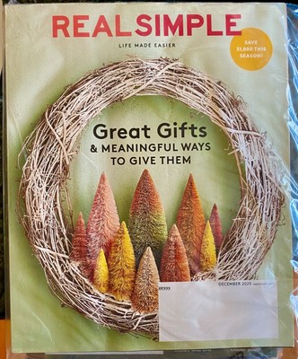 Real Simple Magazine December 2020 Holiday Christmas Gift Giving Save Money
