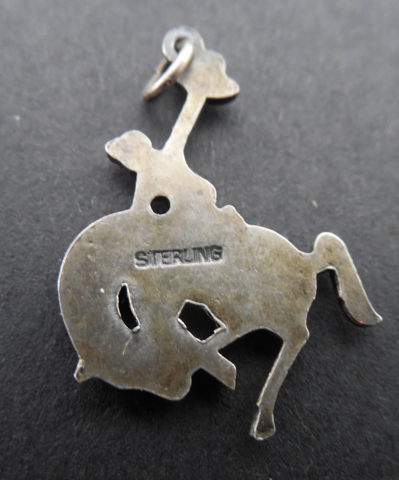 Vintage - Rodeo Cowboy - Bronco Horse - Sterling Silver Charm - #1407L