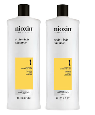 NIOXIN System 1  Cleanser Shampoo 33.8oz / 1 liter (Pack of 2)
