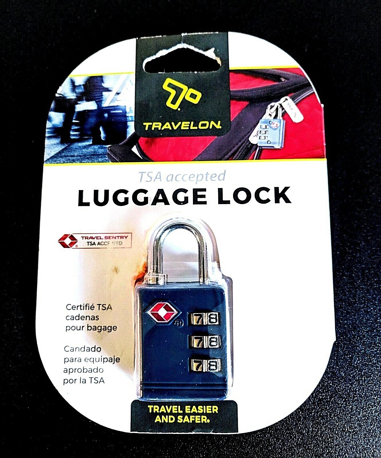 Travelon TSA Accepted Luggage Lock Slate Gray New