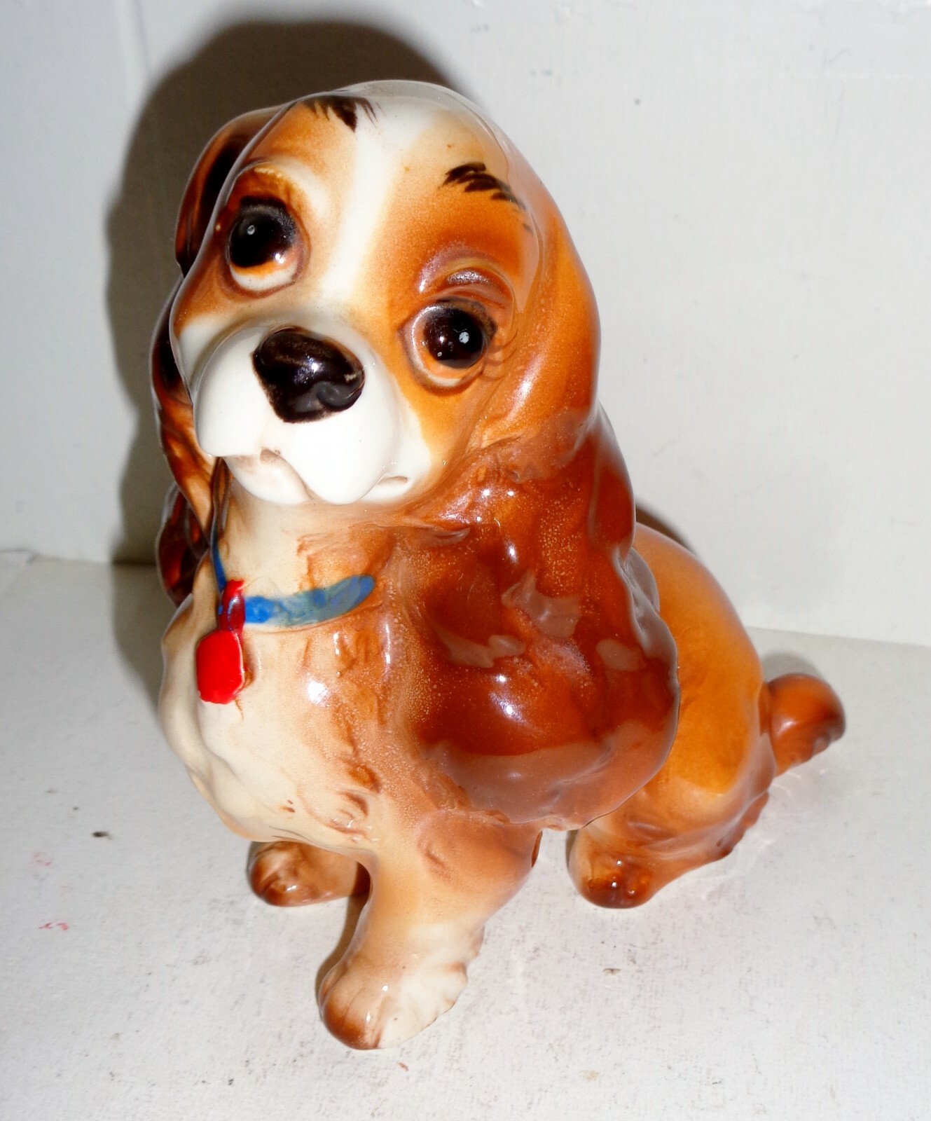 VINTAGE WALT DISNEY PORCELAIN DOG FIGURINE LADY AND THE TRAMP