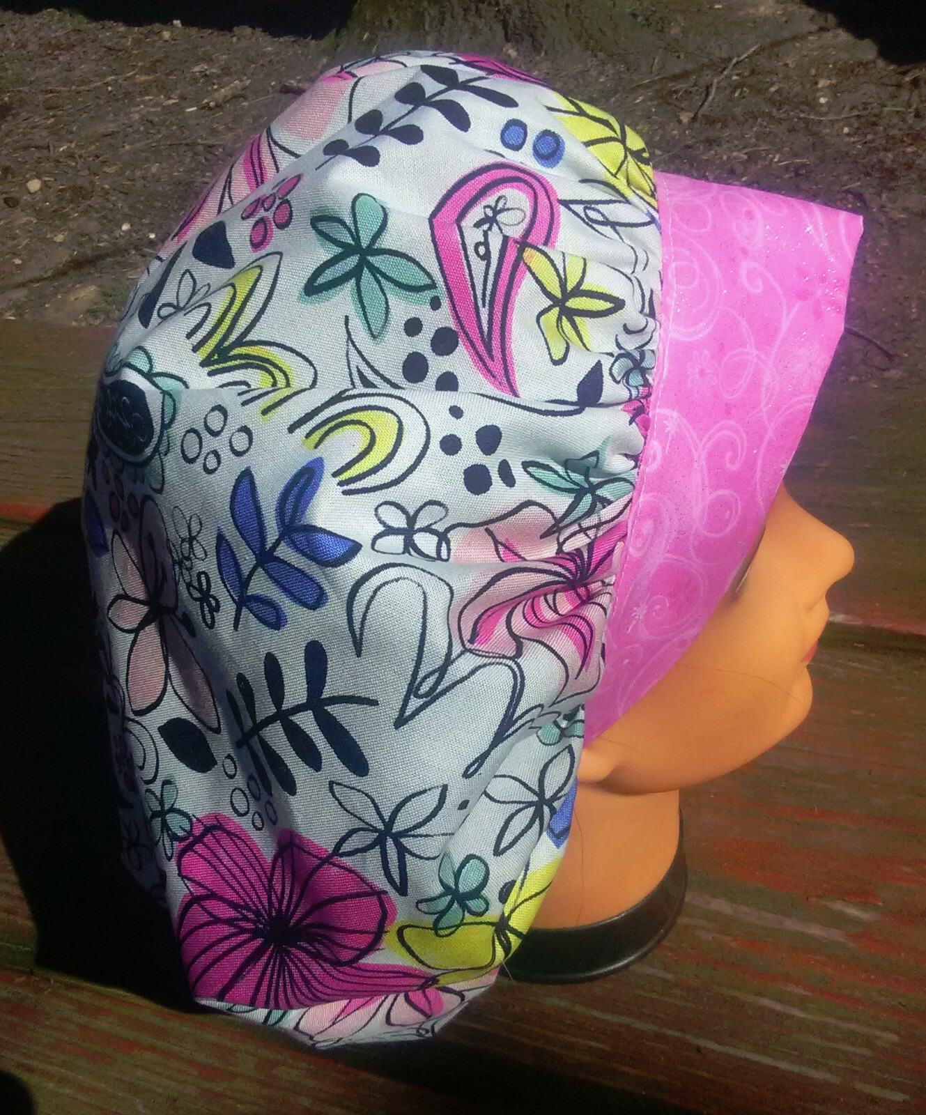 MOD FLOWERS Surgical Scrub Hat Cap Bouffant Women Ladies Medical Veterinary OR