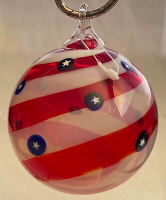 Glass Eye Studio Art Glass Ornament Ltd. Edition Patriotic Series 'Old Glory'