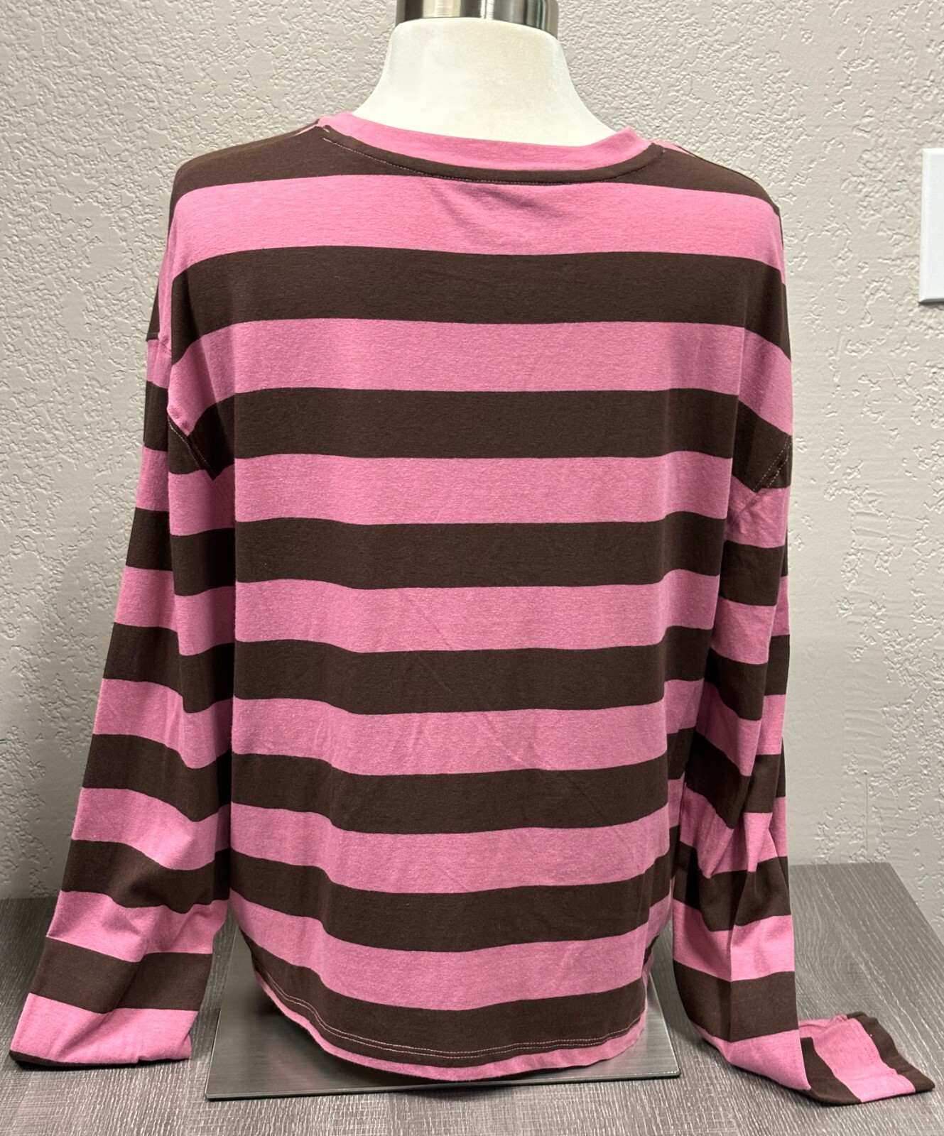 Lot of 2 Womens A New Day Slim Fit Long Sleeve T-Shirt (Purple/Brown) - Size L