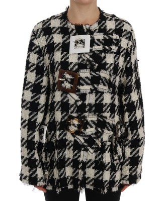 

Куртка DOLCE - GABBANA Черно-белая шерстяная вязаная с кристаллами IT44 /US10/L Рекомендуемая розничная цена 2400 долларов США, Многоцветный