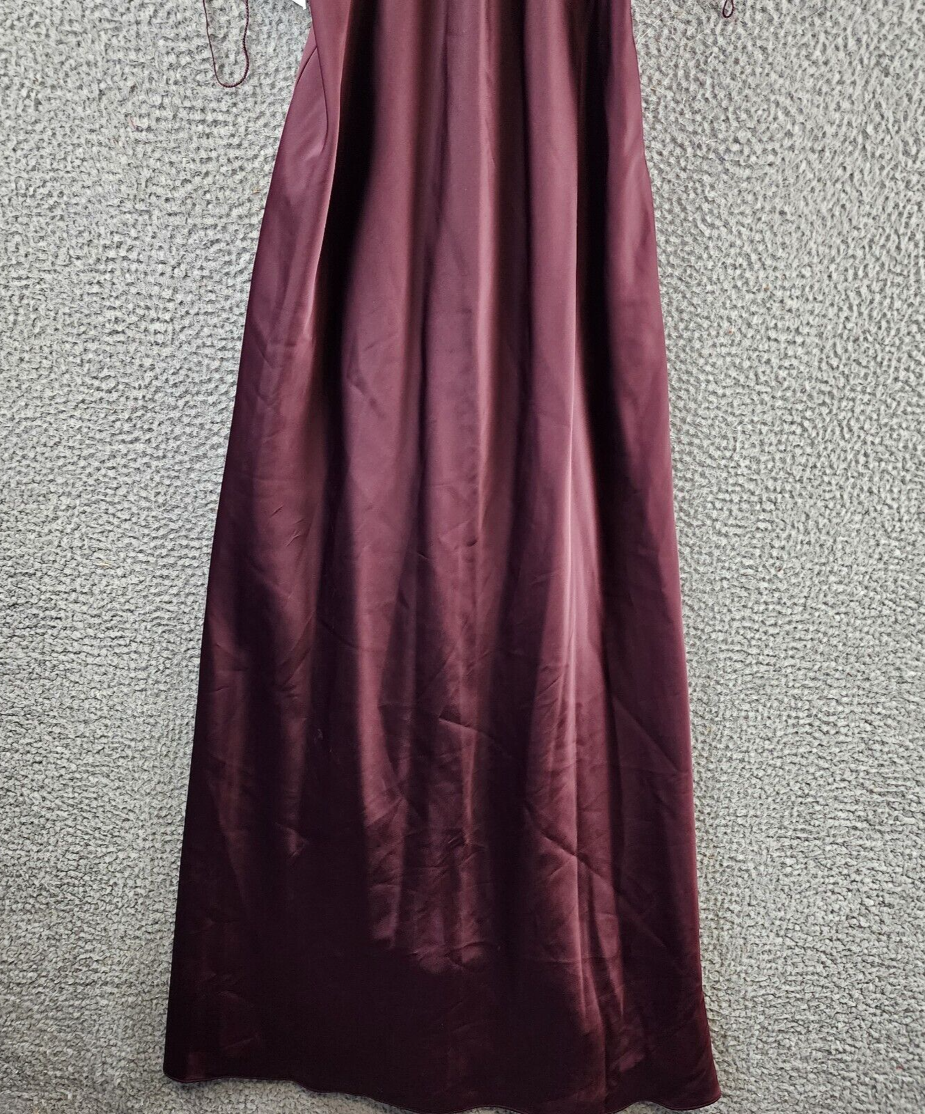 Liv Foster Knotted Satin Gown Women's 2 Bordeaux Sleeveless Side Zip Closure - Picture 4 of 16