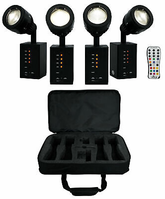 Chauvet DJ Ezpin Zoom Pack Pin Spot Kit w/ (4) Rechargeable Fixtures+Remote+Bag