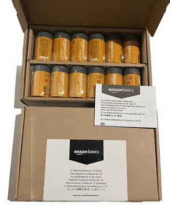 24 - Amazon Basics D Cell Alkaline Batteries,  Exp 01/27 -  Brand New