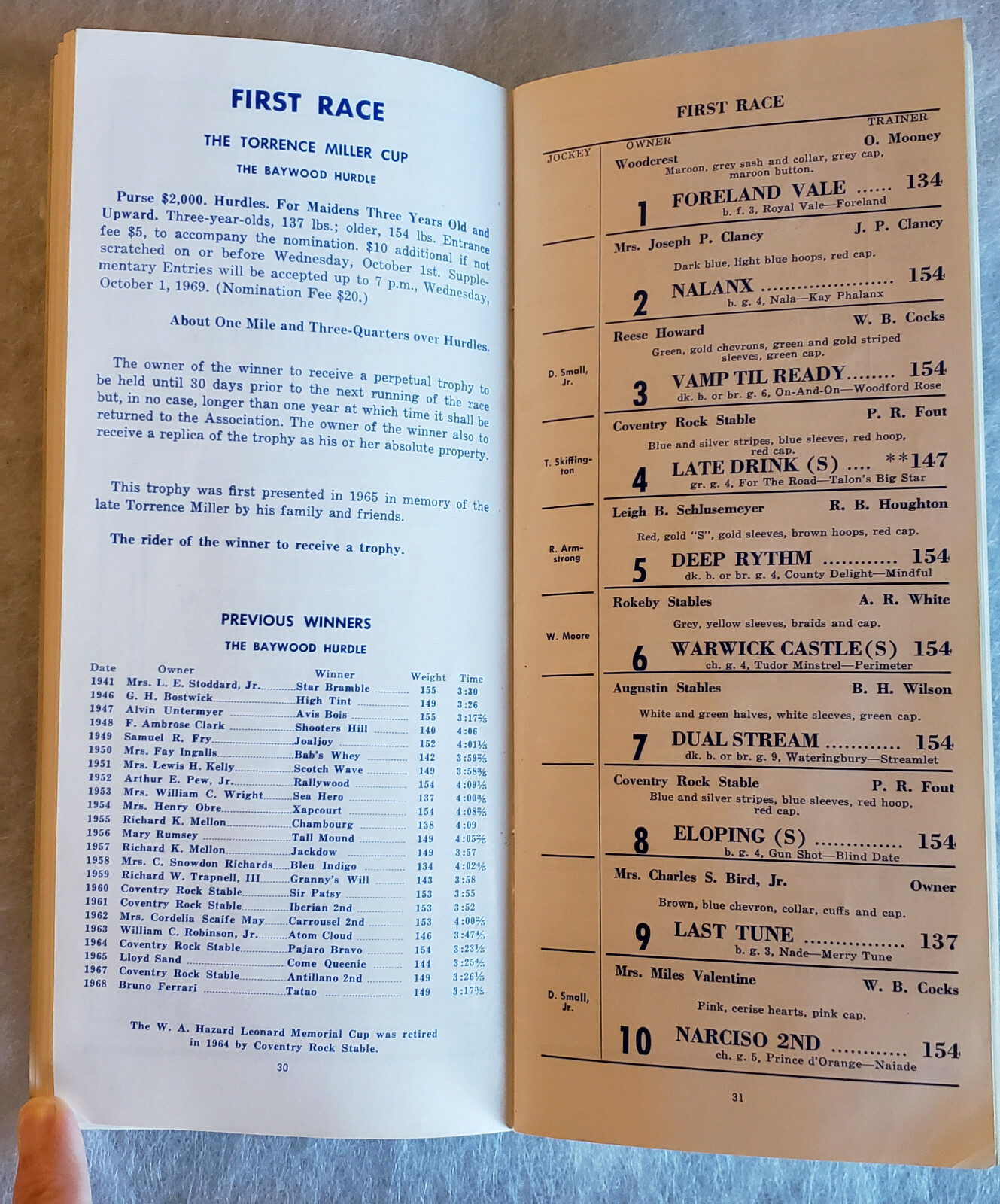 1969 Rolling Rock Hunt Racing Association Program - Pennsylvania Steeplechase