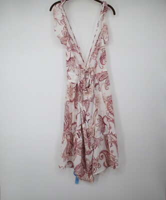 NWT Women's Paisley Print V-Neck Mido Dress - Cupshe-XL-Multi