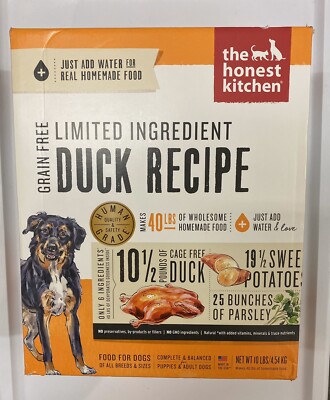 The Honest Kitchen Dehydrated Duck Recipe Dog Food, 10 lbs - Best by: 8/19/21