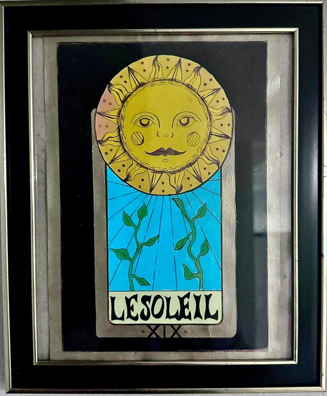 Framed Sun Painting Acrylic 9.5x11.5”