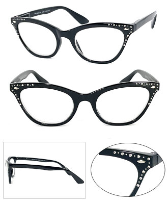 Retro Woman Cat Eye Full Magnified Lens Reading Glasses
