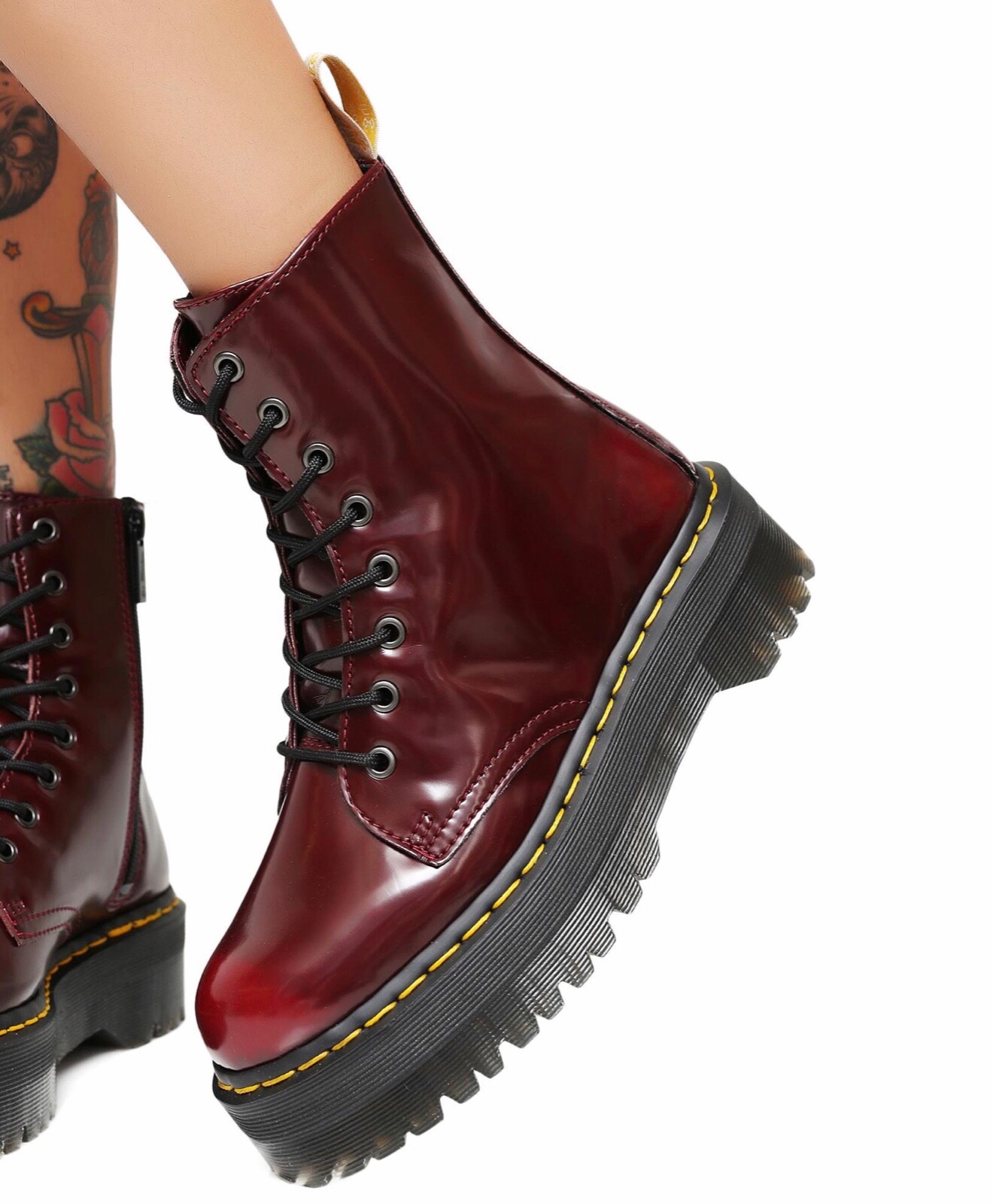 NEW Dr. Martens JADON II 8 Eye Boots Size 11 US 9 UK 43 EU Vegan Cherry