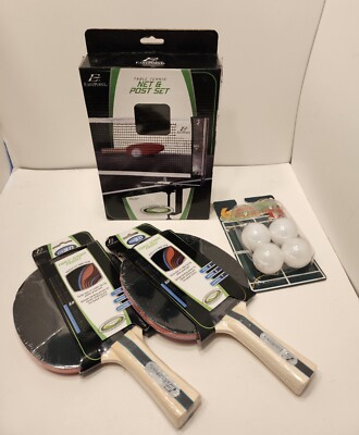 Eastpoint Table Tennis Net & Post Set & 2 Eastpoint 3.0 Paddles 4 Ping Pong Ball