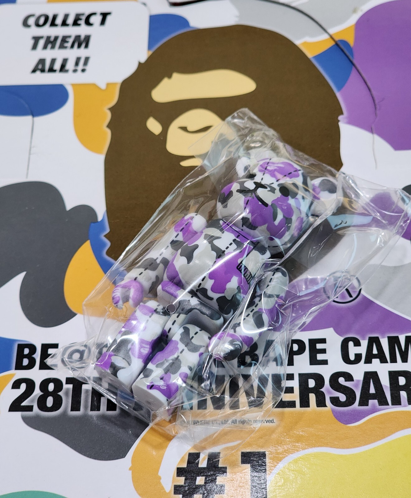 BEARBRICK Bape Camo 28th Anniversary 100% #1 1 Medicom Toy
