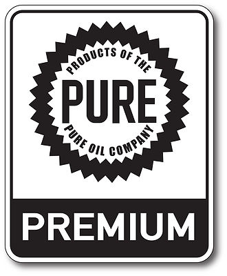 RECTANGLE PURE OIL GASOLINE LUBSTER DECAL GAS OIL CAN PUMP STICKER