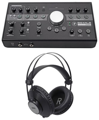 Mackie Big Knob Studio + 4x3 Studio Monitor Controller Interface+AKG Headphones