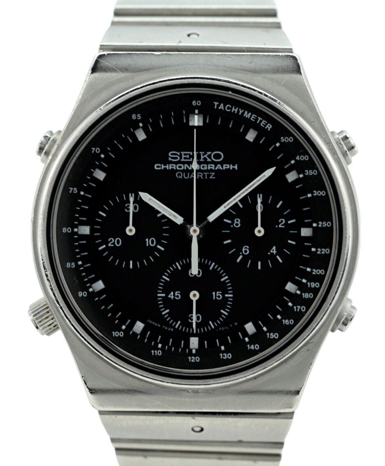 Rare 39mm Vintage Seiko Black Dial Chronograph Japan Quartz Rare 39mm Vintage Seiko Black Dial Chronograph Japan Quartz