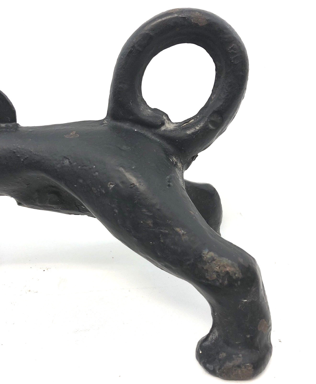 Antique 1920s vintage Cast Iron DACHSHUND Boot Scraper Porch Dog Doorstopper #12