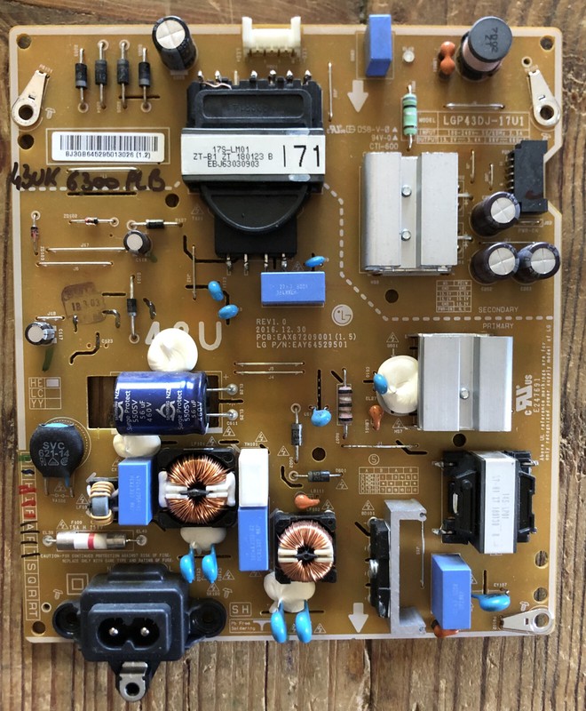 Platine De Gestion Lg 43uk6300plb  43uk6470plc   Eax67209001 (1.5)   Lgp43dj-7u1