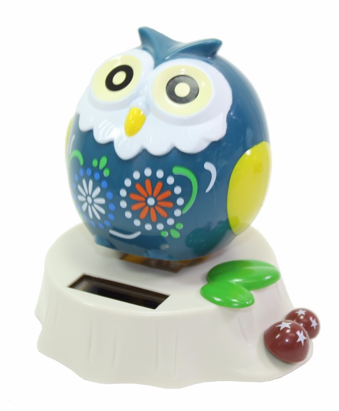 Eco-Friendly Solar Toy Owl Lover Praying Gift Home Decor Teal