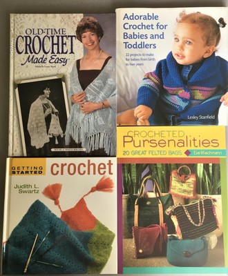 Crochet Pattern Books -Lot of 4 - Old time - Babies - Purses - Getting Started
