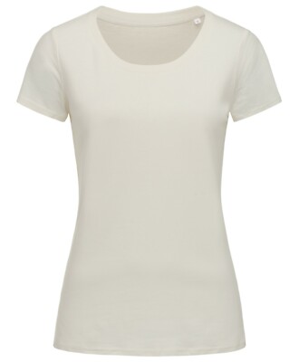 Damen Einfarbig Organische Baumwolle Kurzärmlig Rundhals T-Shirt