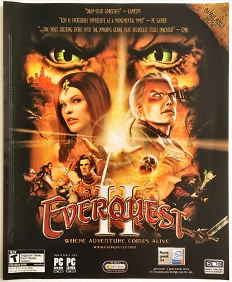 Vintage Print Ad 2004 Everquest II 2 PC RPG Original Game Promo Poster Art