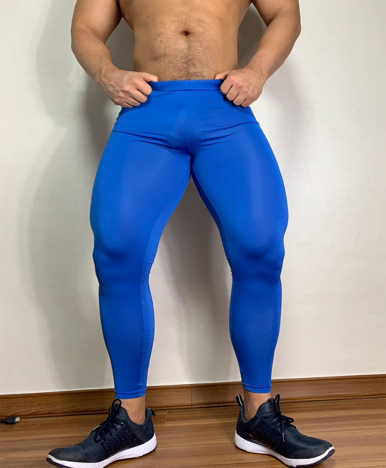 blue running tights