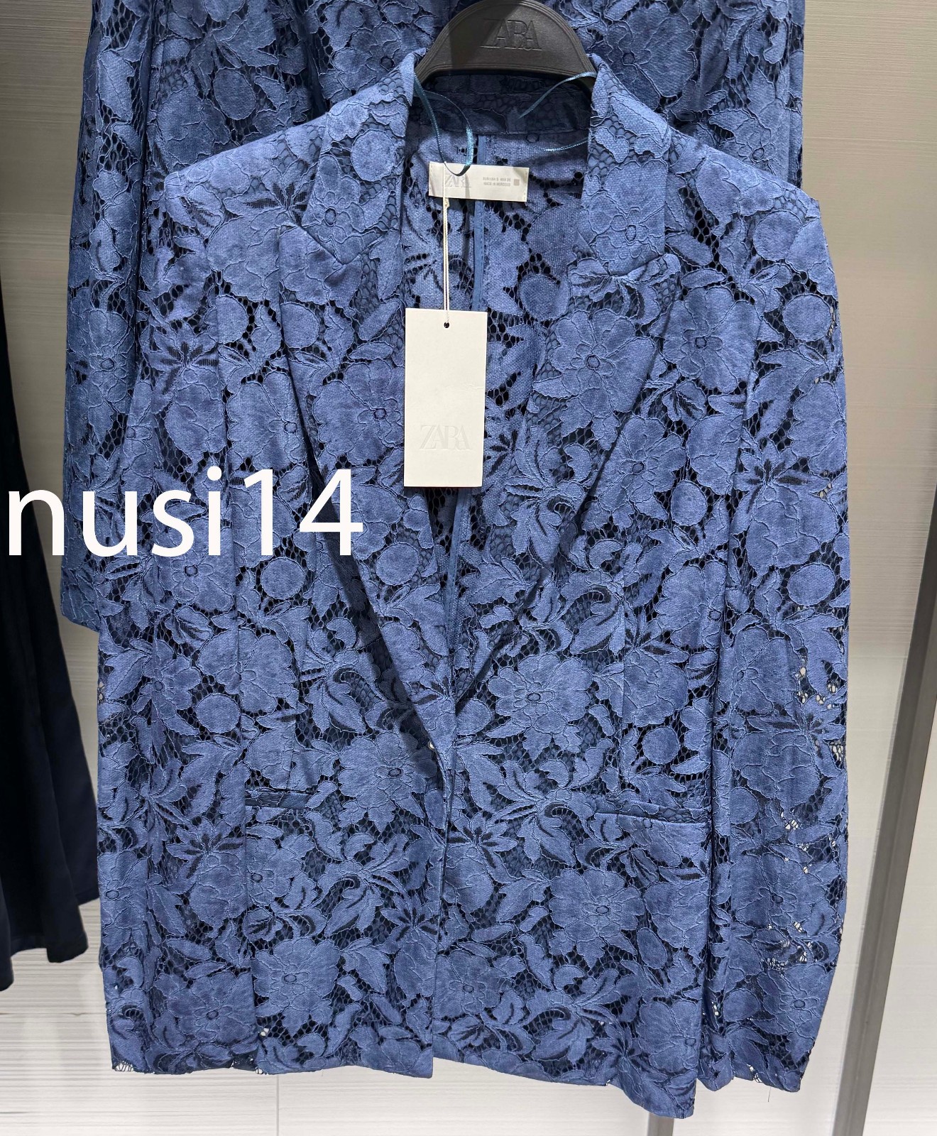 ZARA NEW WOMAN LACE BLAZER JACKET FLORAL BLUE XS-XL 8366/846