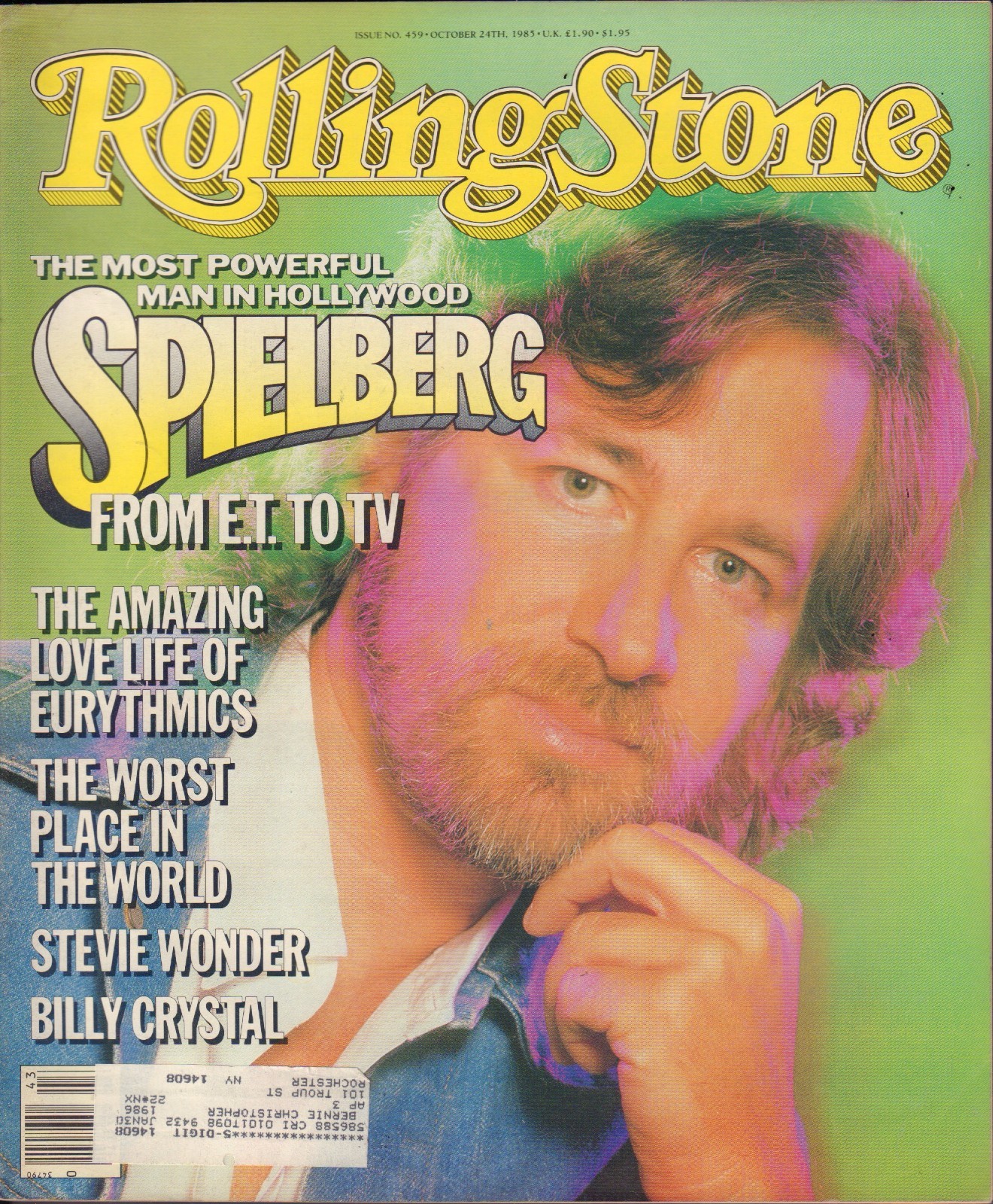 85   スティーブンステイルバーグ Rolling Stone October 24 1985 Spielberg, Stevie Wonder w/ML