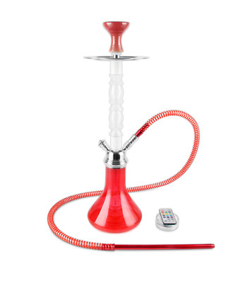 24'' Red Hookah Set - Bliss by RIP Acrylic Hookah Shisha 1 Hose LED Light