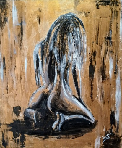 High Heat, Framed. 20x24 inch oil on canvas. Modern Figure by Roger Gelis