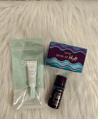 Tarte Drink of H2O Hydrating Boost + Deep Dive Cleanser + Wink Of H20 | Travel