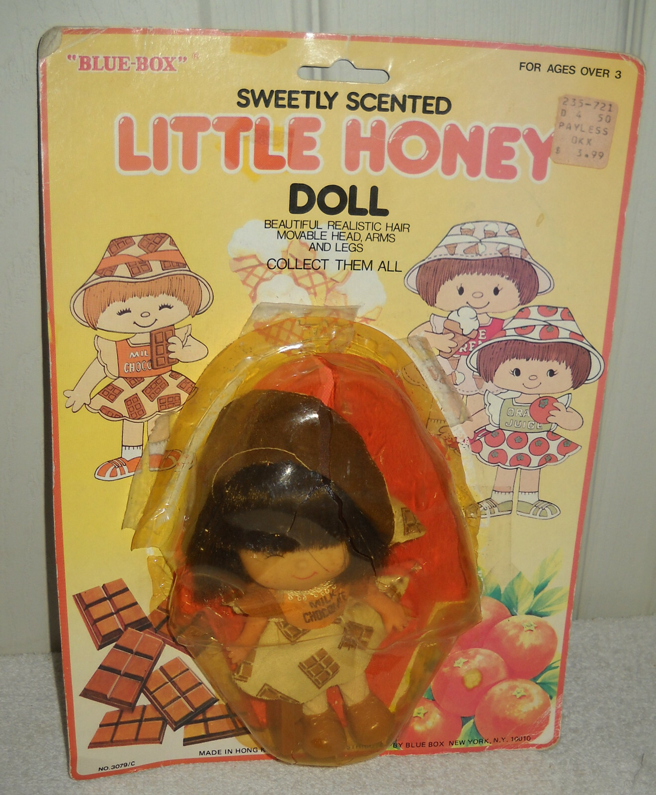 #11226 RARE Vintage Blue Box Toys Milk Chocolate Doll on Card