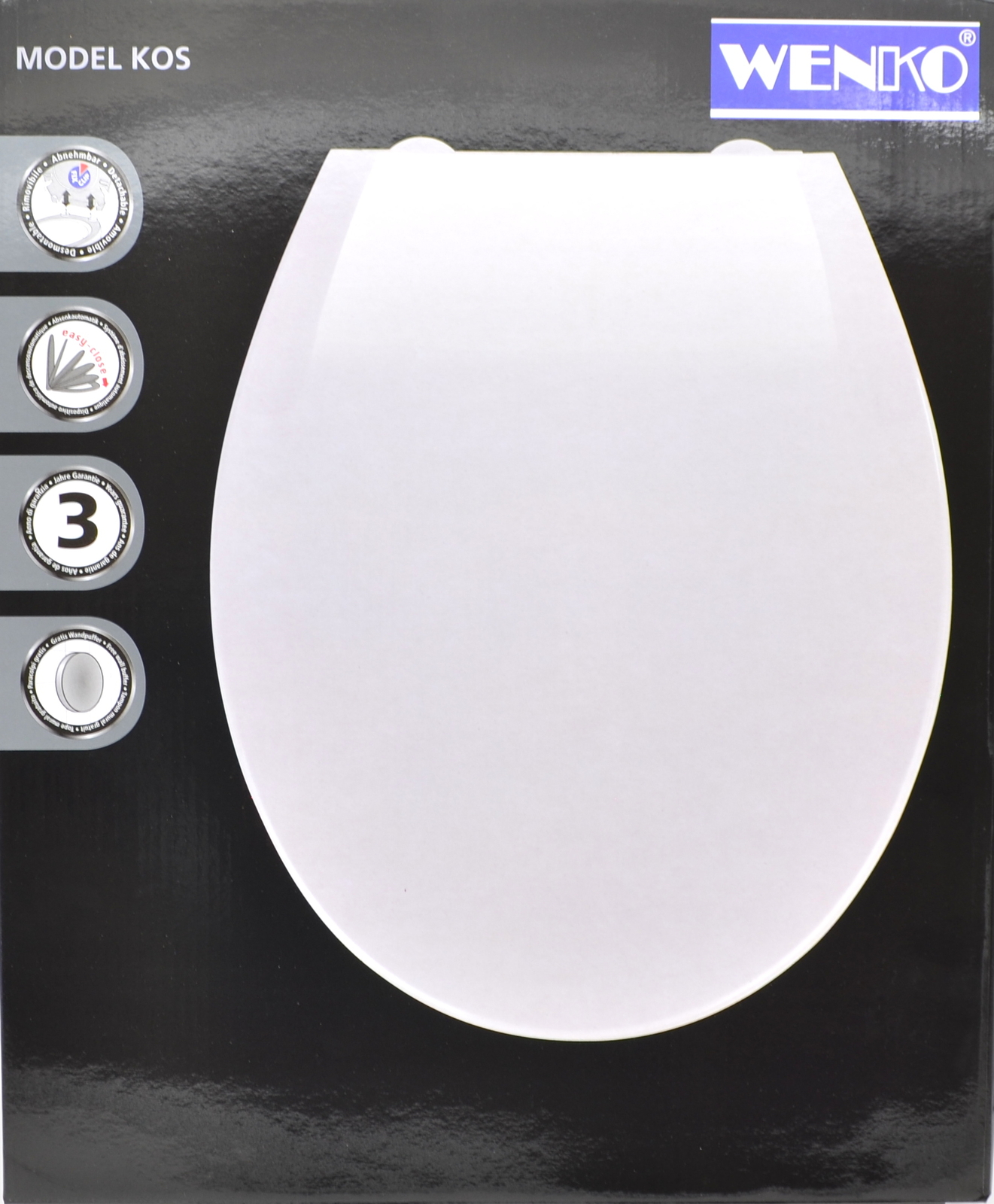 WC Sitz Klodeckel Toilettendeckel Abnehmbar mit Softclose Absenkautomatik Weiss